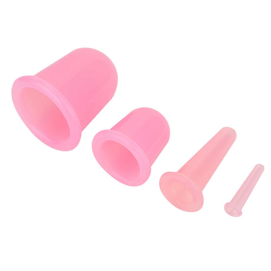 new 4pcs Vaccum Massager Cupping Cup Lifting Firming Therapy Treatment (Pink) HGF koeek - KOEEK