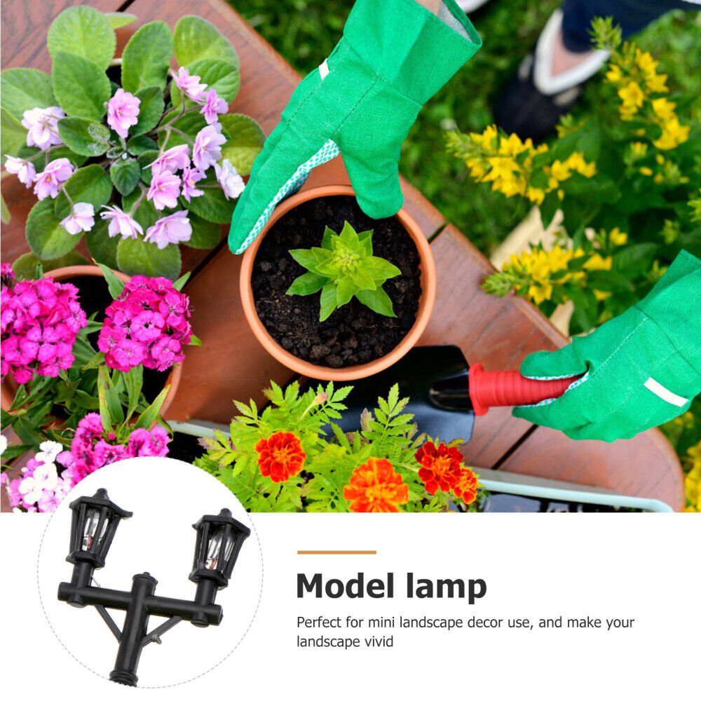 new 8 Pcs Streetlamp Model Streetlight Decor LED Pathway Toy Train Garden Lights koeek - KOEEK