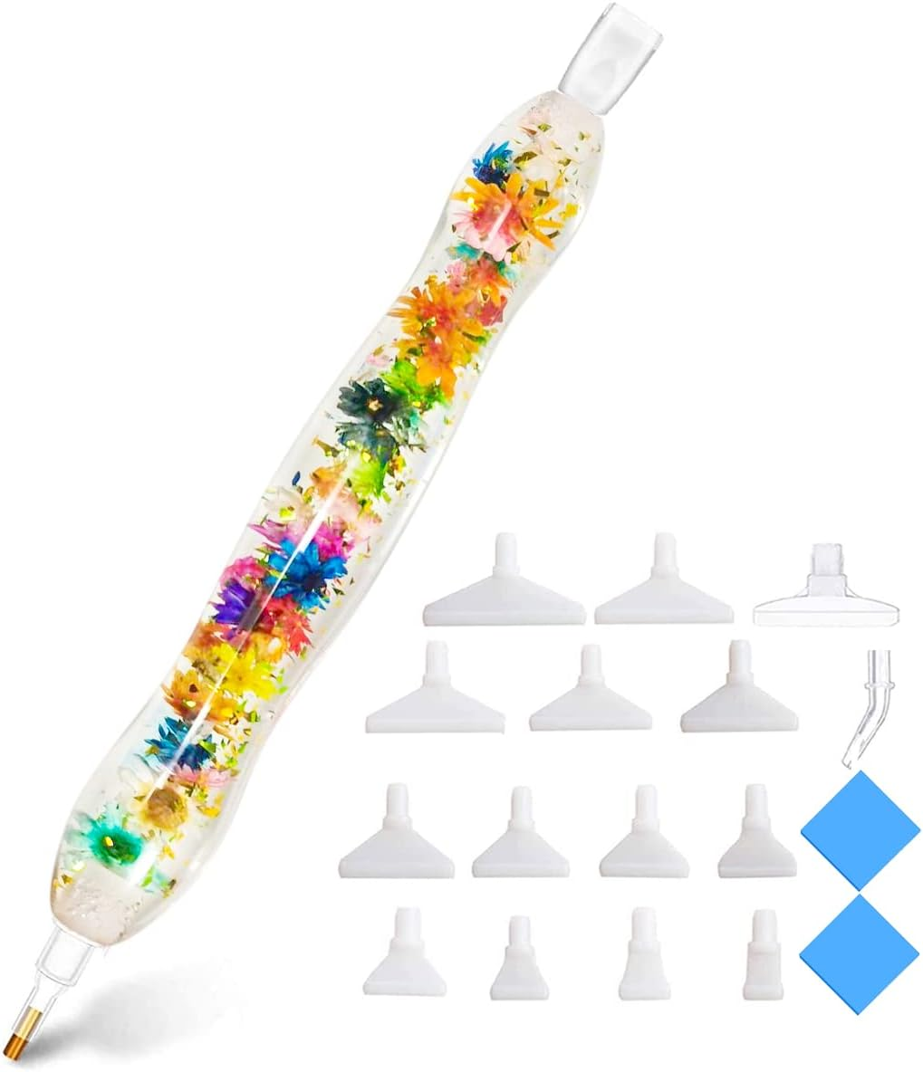 nye Flower 5D Diamond Painting Art Drill Tool Pen Kits Harpiks for voksne med pennespiss