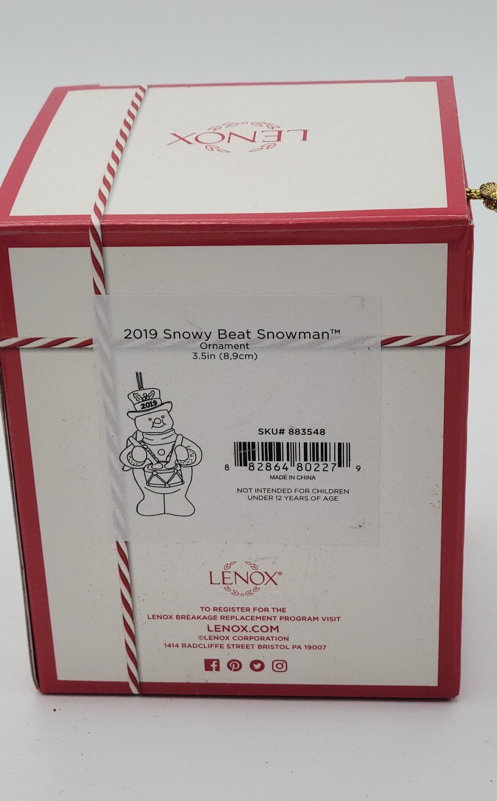 Lenox 2019 Snowy Beat Snowman Ornament LENOX - KOEEK