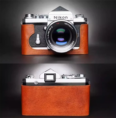 Nikon F Handmade  Retro Cover Leather Half Case Camera Big FInsert TP 07FC0E-D4 - KOEEK