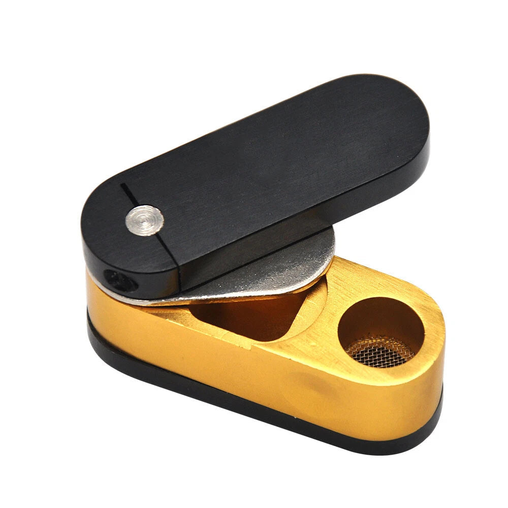 EDCFolding Aluminium Alloy Smoking Tobacco Herb Storage Pocket Double Layer Tool 07FC0E-D4 - KOEEK