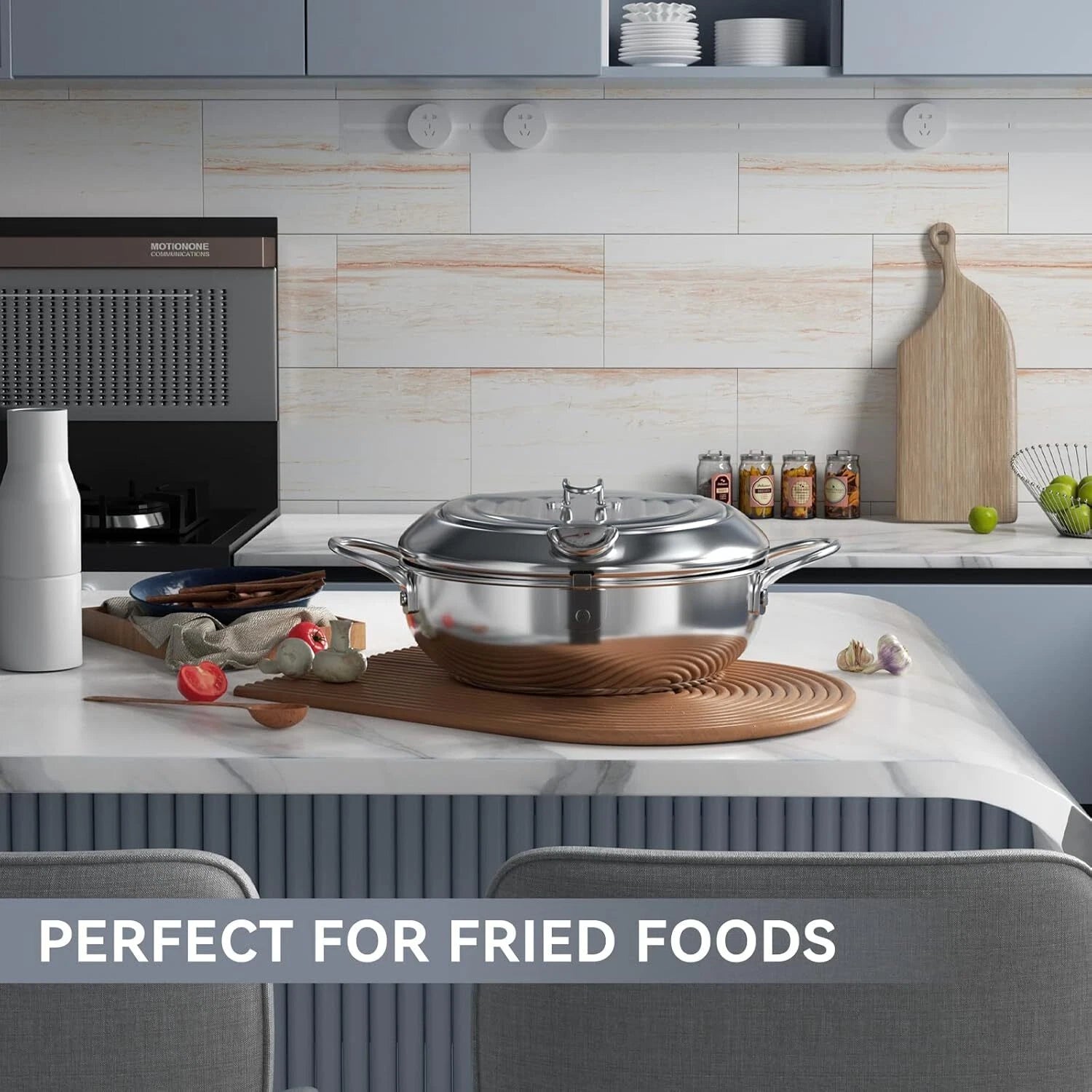 Deep Fryer, 11-inch/4.2 Liter Japanese Style Tempura Fryer, 304 Stainless Steel 07FC0E-D4 - KOEEK