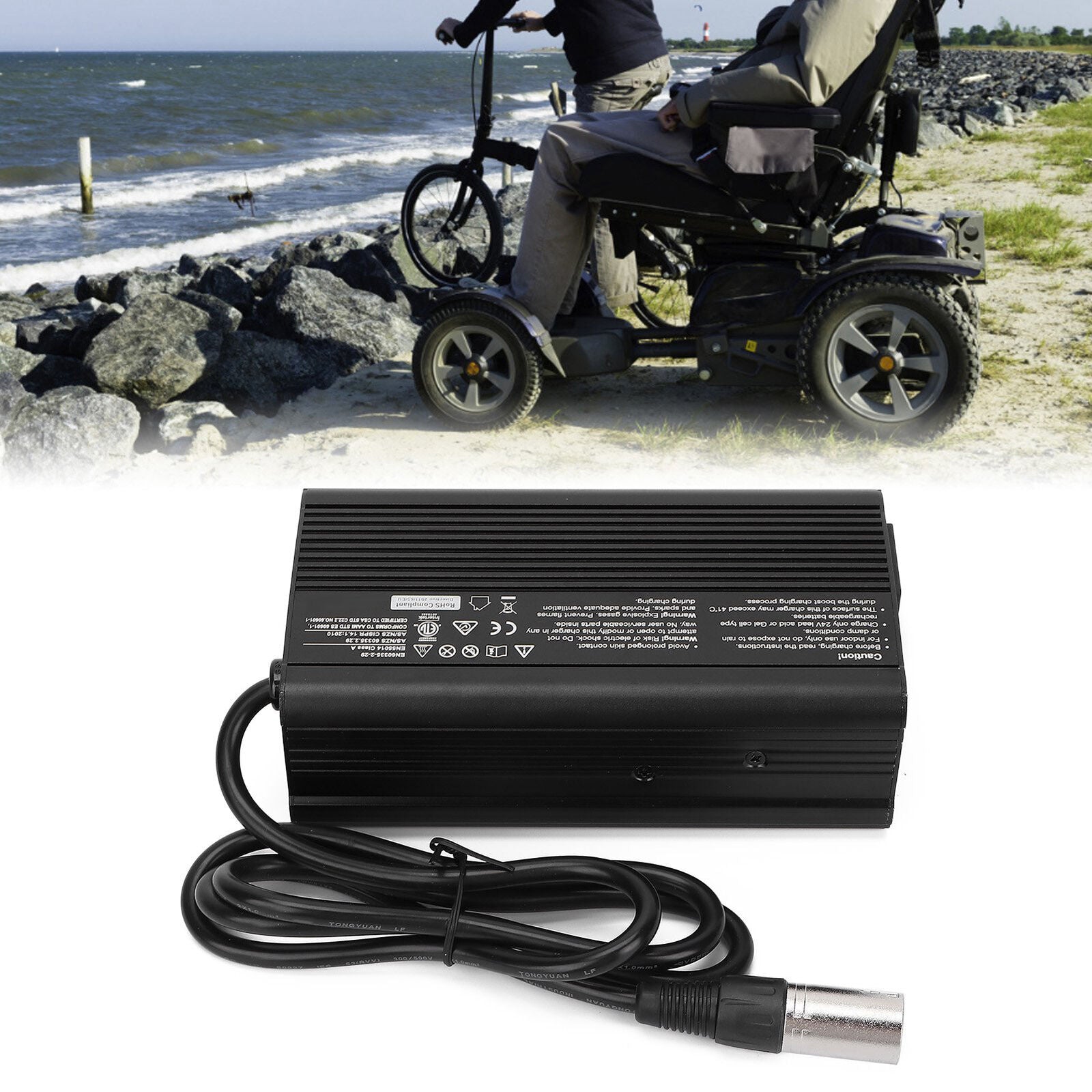 new 24V 8A Battery Charger For Electric Scooters Wheelchairs(US Plug ) HGF koeek - KOEEK