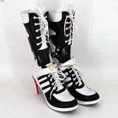DC Suicide Squad The Clown's Girl Harley Quinn Cosplay Shoes PU Long Boots Props 07FC0E-D4 - KOEEK