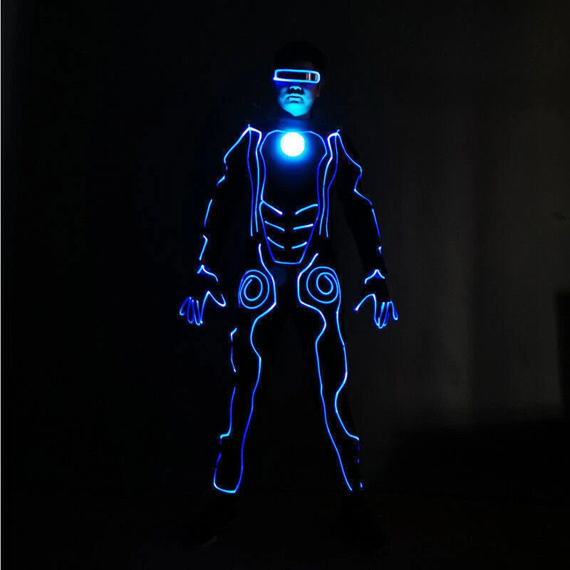 LED Illuminated Robot Costume Suit Armour DJ Party Show Light Clothes Halloween 07FC0E-D4 - KOEEK