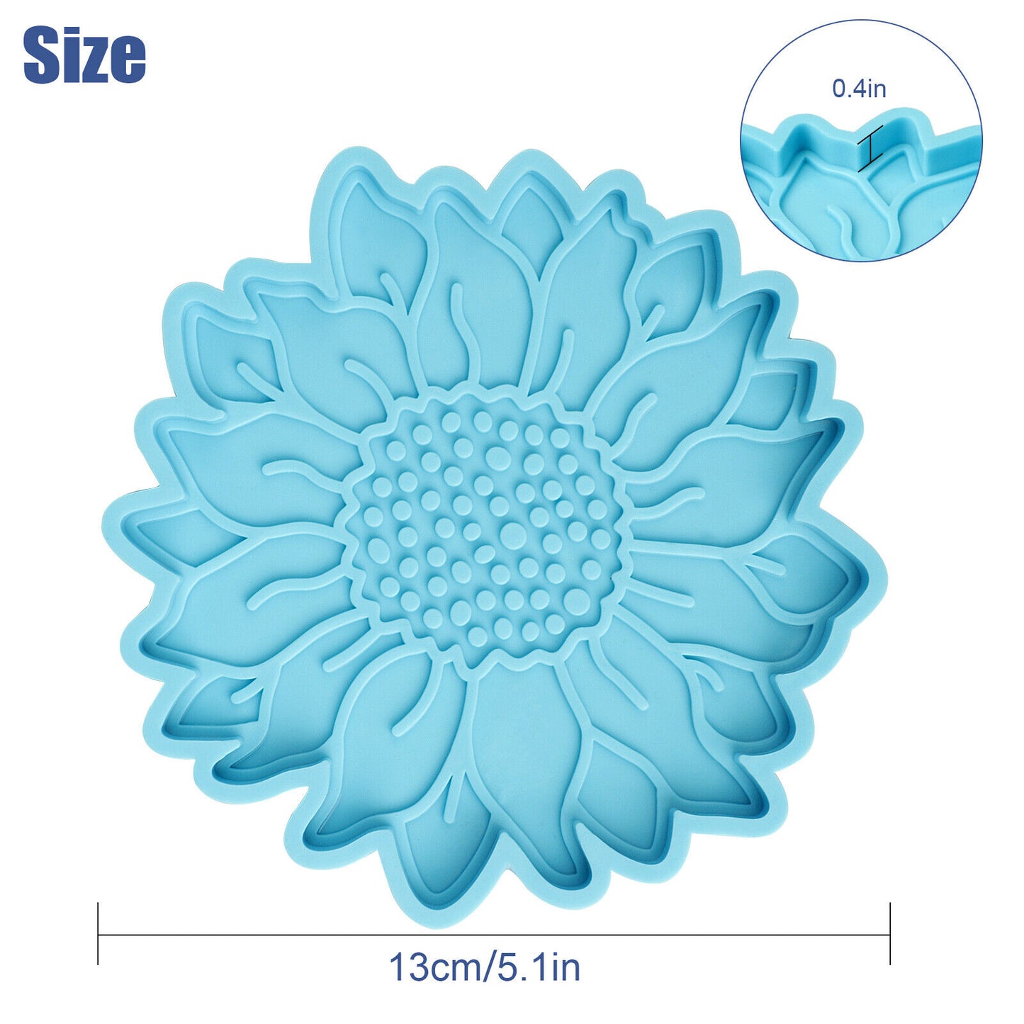 Silicone Sunflower Coaster Resin Mold Epoxy Casting Making Mould DIY Craft Tool koeek - KOEEK