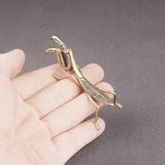7.8cm Exquisitely Chinese Retro Brass Mantis Desktop Ornament Tea Pet Handicraft 07FC0E-D4 - KOEEK