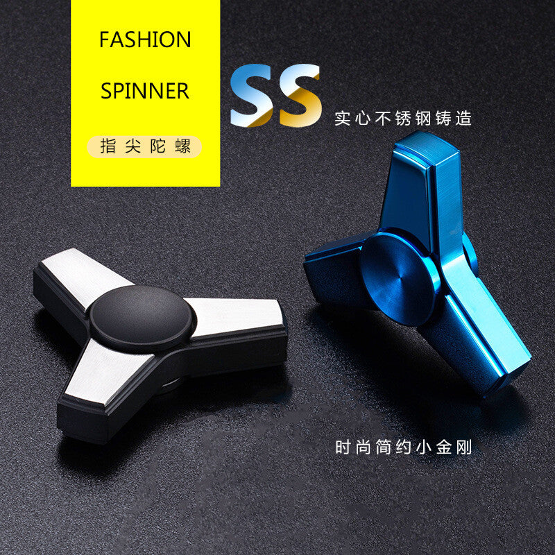 EDC Stainless steel Fidget Spinner Three leaf Hand Spinner Toy ADHD Finger Tools 07FC0E-D4 - KOEEK