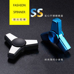EDC Stainless steel Fidget Spinner Three leaf Hand Spinner Toy ADHD Finger Tools 07FC0E-D4 - KOEEK