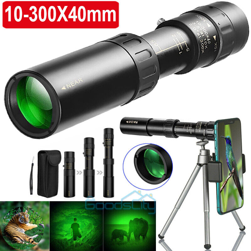 High Power 10-300X40mm Monocular Binoculars with Tripod