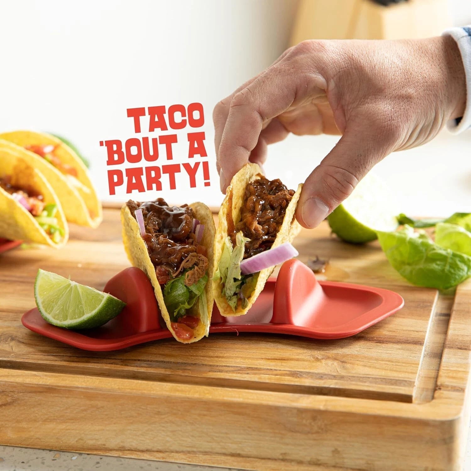 Taco Bar Serving Set for a Party - 30oz Heated Pot, 4 Taco Holders, &Detachable 07FC0E-D4 - KOEEK