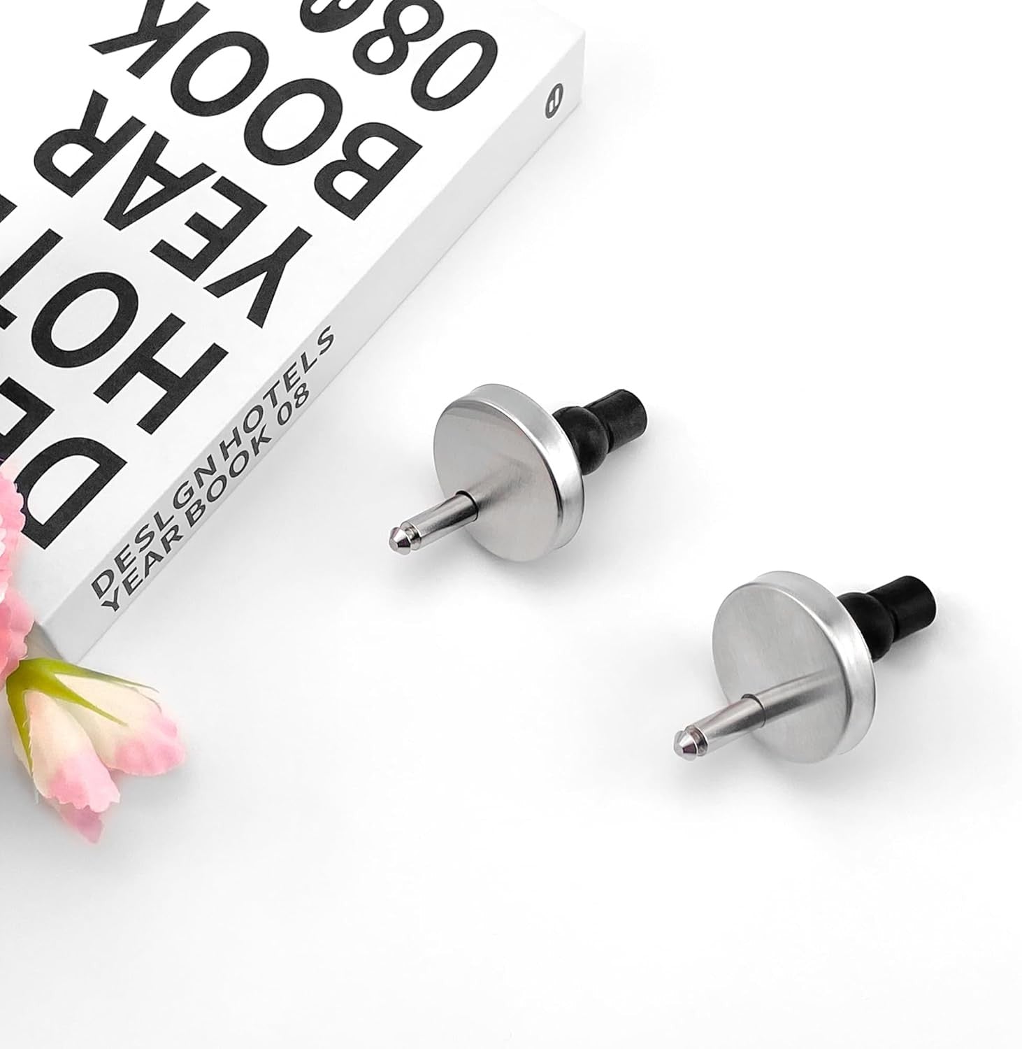 new Quacc 2 PCS Toilet Seat Hinge Fixings, Quick Release Top Silver