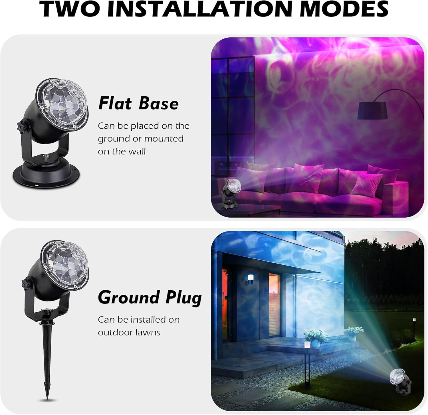 Christmas Halloween Outdoor Projector Lights, 15 Colors Water Wave Ocean Effect 07FC0E-D4 - KOEEK