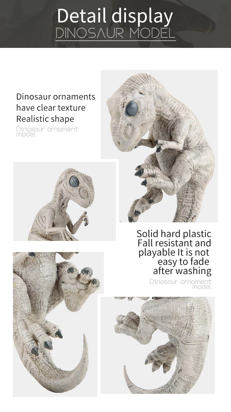 Velociraptor Dinosaur Embryo Model Unpainted Animal Plastic Figure Mini Statue 07FC0E-D4 - KOEEK