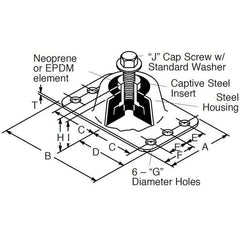 new Mason Floor Mount Vibration Isolator 1000 lb. - 20UZ15 koeek - KOEEK