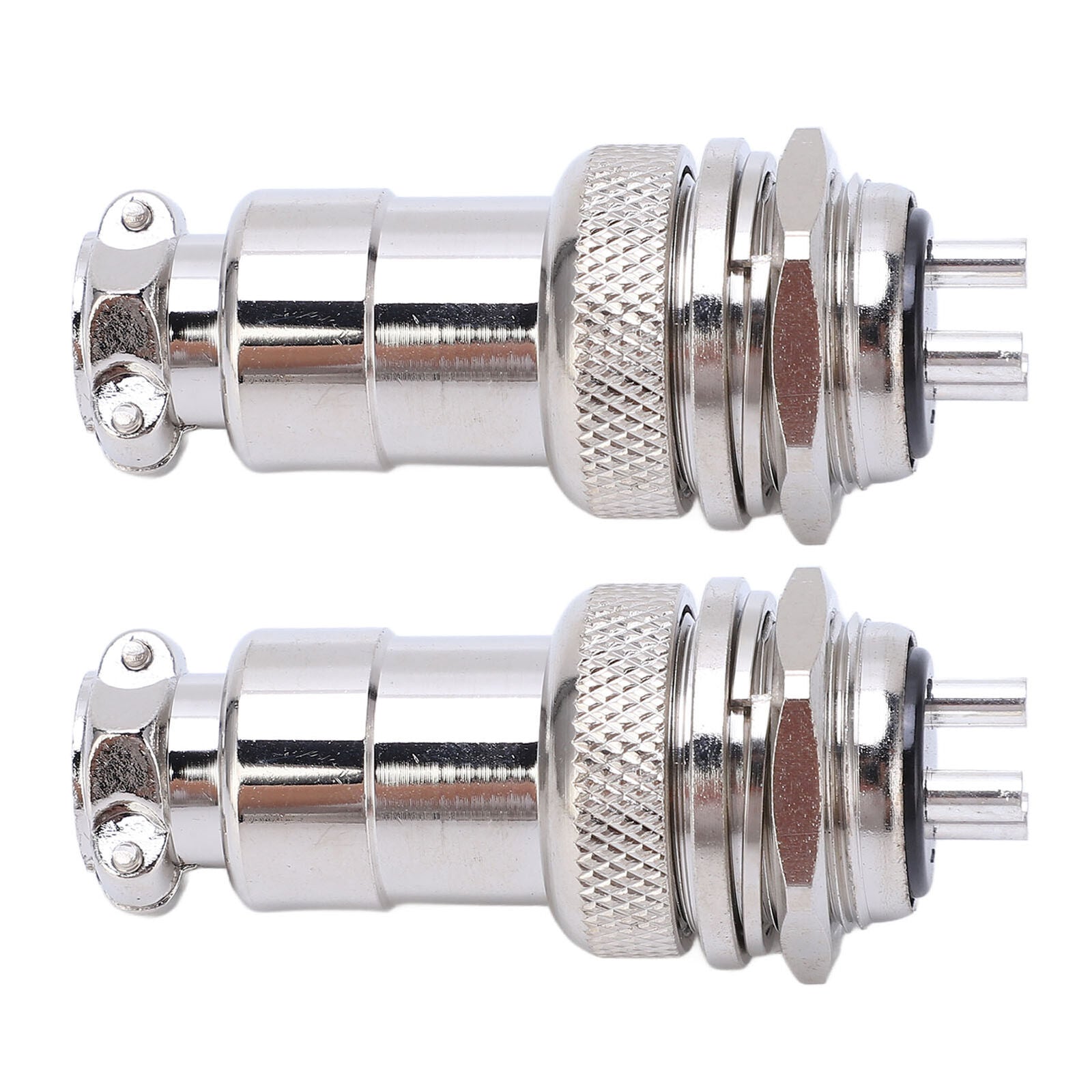 new 2Pcs/set 3 Pin Ation Plug Socket Connector Copper Silver Plated Connectors koeek - KOEEK