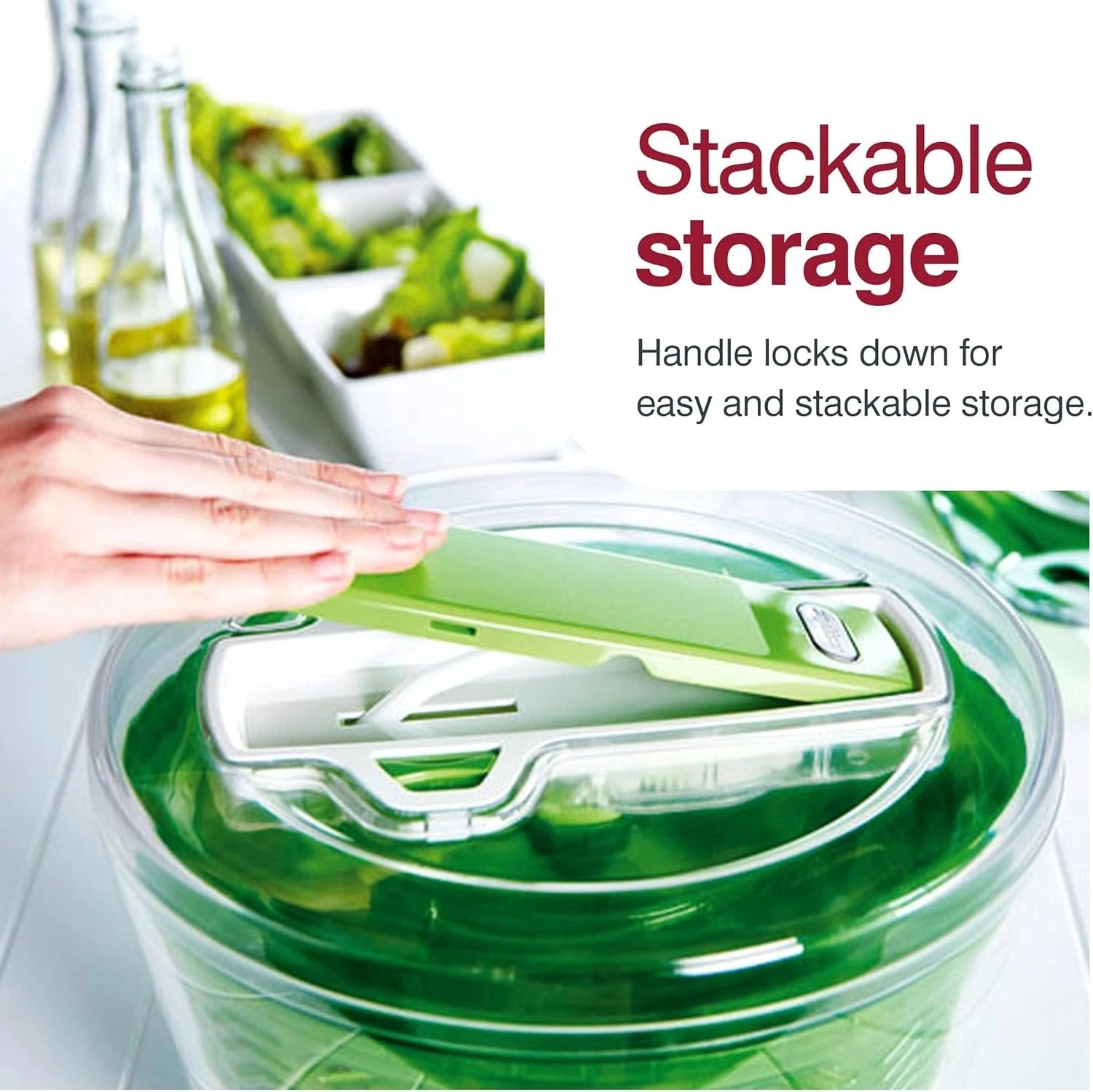 Large Salad Spinner - Plastic Lettuce Strainer and Spinner 07FC0E-D4 - KOEEK