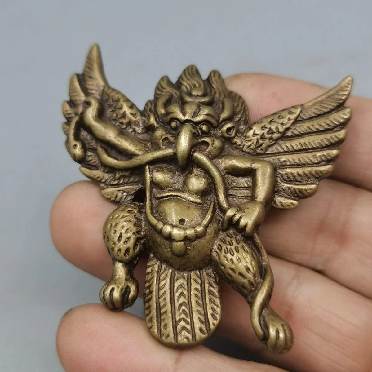 Tibetan Ritual Garuda Pendant Amulet Brass Bird Necklace Collectible 07FC0E-D4 - KOEEK