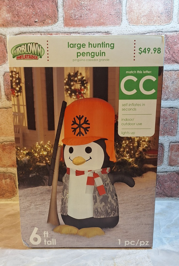 Gemmy 6ft Hunting Penguin Airblown Inflatable LED LIGHTS Christmas Decor Yard GEMMY - KOEEK