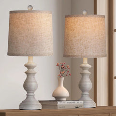 Traditional Table Lamp Set of 2, Rustic Farmhouse Table Lamps for Living Room 07FC0E-D4 - KOEEK