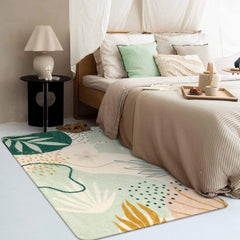 Green Botanical Print Small Throw Rugs Modern Abstract Non-Slip 3x5 Minimalist 07FC0E-D4 - KOEEK