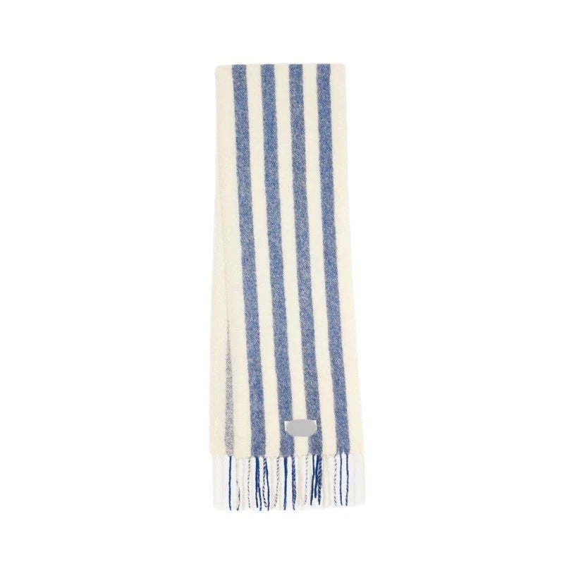 Unisex Striped Breathable Thin Scarf  Flax Linen Tasseled Stole Neckerchief 07FC0E-D4 - KOEEK
