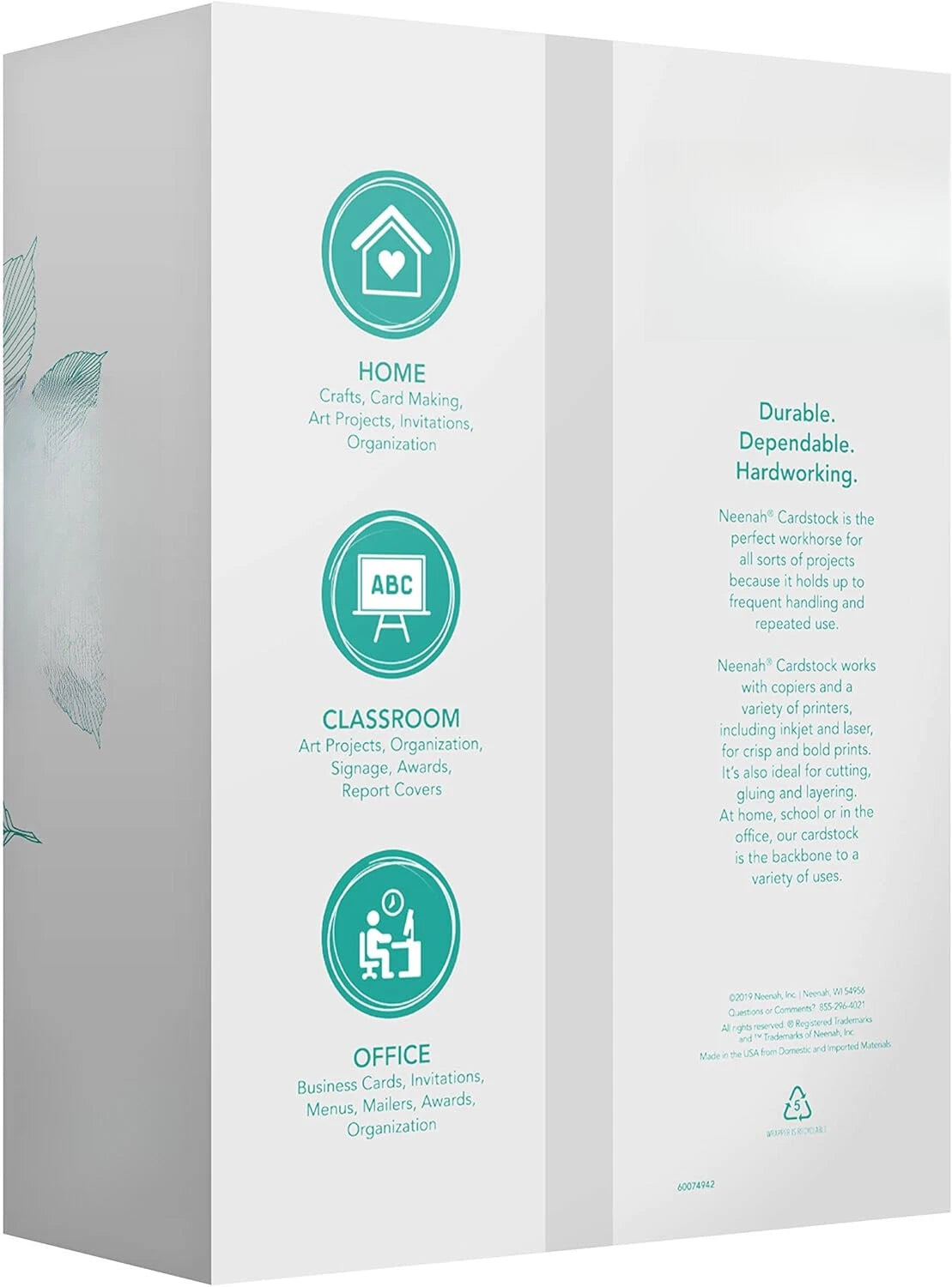 White Index Paper, Medium Weight, 300 Sheets, 199 g/m2, 94 Brightness 07FC0E-D4 - KOEEK