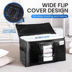 Extra-large moving bags, set of 8 black heavy-duty storage bags 07FC0E-D4 - KOEEK