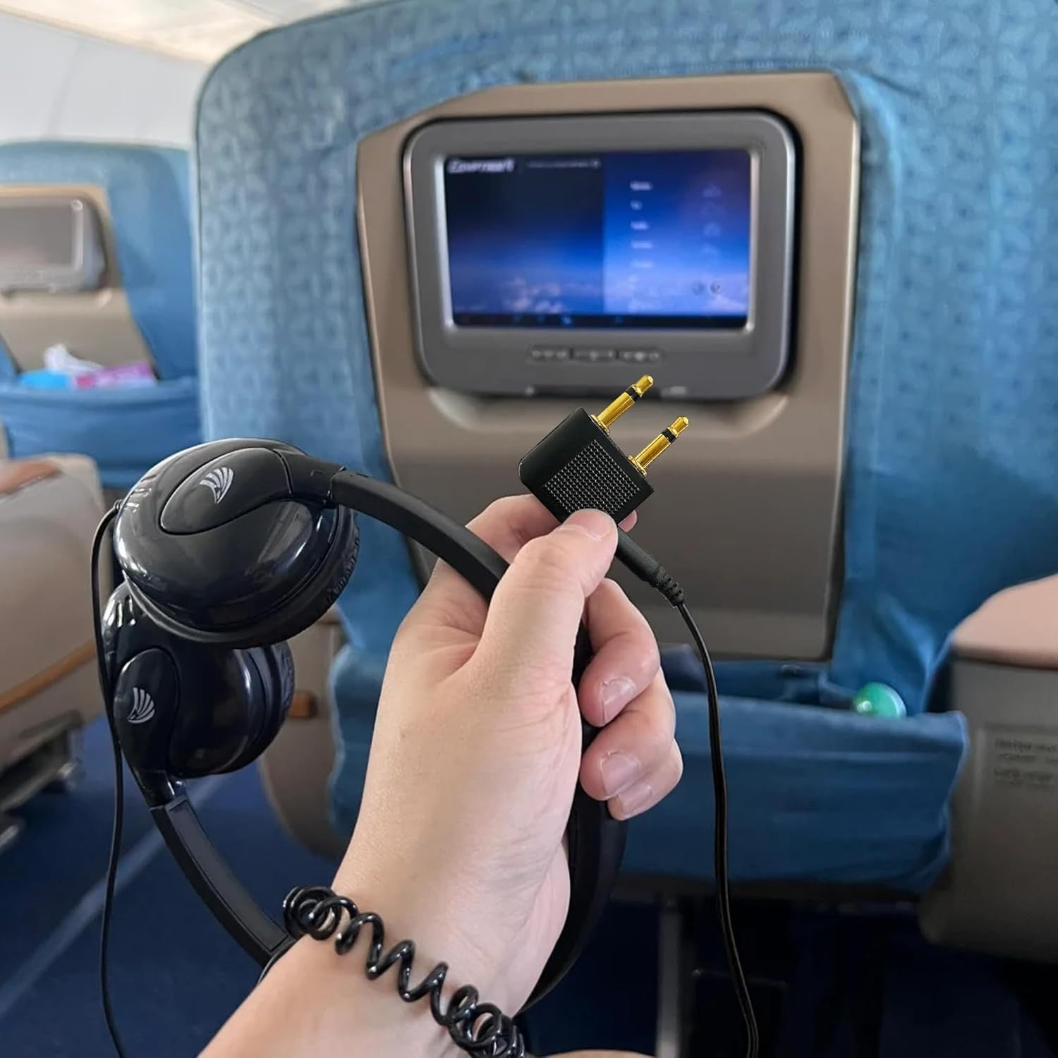 new BlingKingdom 3 PCS Airplane Flight Headphone Adapter, Dual 3.5mm Male to... BLINGKINGDOM - KOEEK