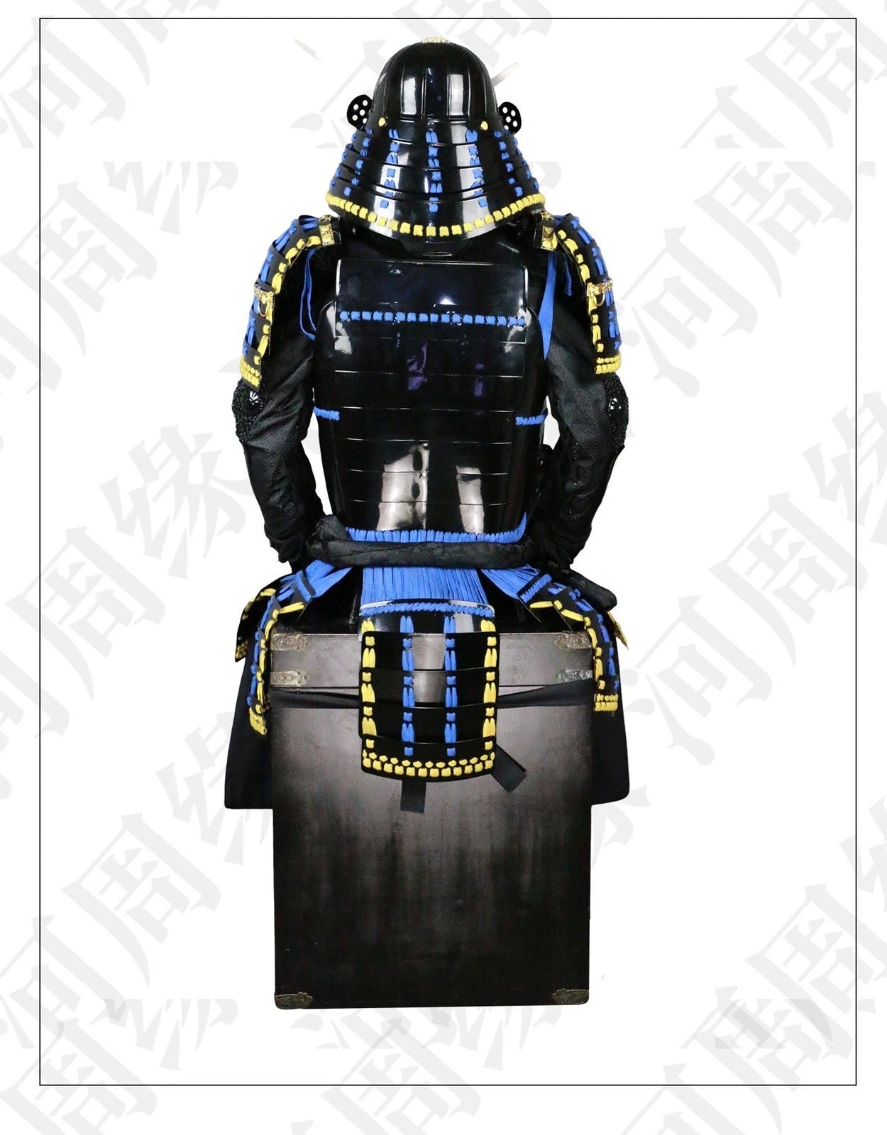 Samurai Armor Shiny Blue Black Japanese Armor Tōsei Gusoku Ornament Collectible 07FC0E-D4 - KOEEK