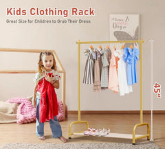 Baby Clothing Rack, Small Kids Clothes Rack with Bottom Storage Shelf 07FC0E-D4 - KOEEK