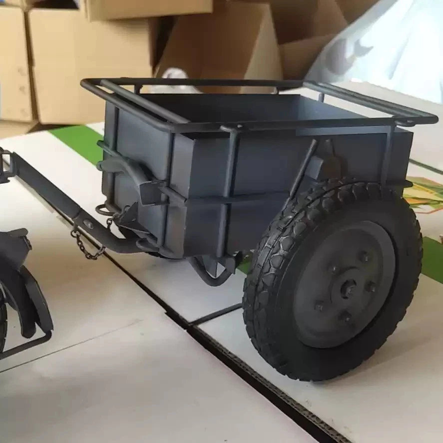GO-TRUCK 1/6  R75 Tricycle Motorcycle Tow truck Model For 12'' Grey Metal Model GO-TRUCK - KOEEK