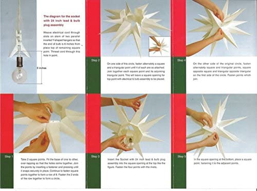 21" Large Warm White LED Moran Star - Hanging Outdoor Christmas Light - Use a 07FC0E-D4 - KOEEK