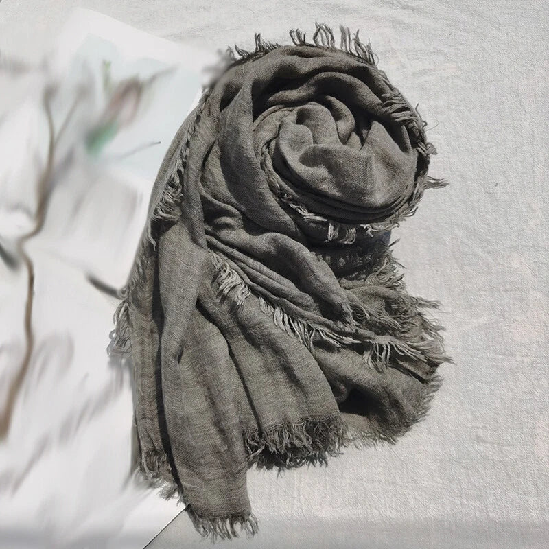 Men Unisex Acrylic Scarves Plain Colors Long Shawl Head Wrap Headscarf Muslim 07FC0E-D4 - KOEEK