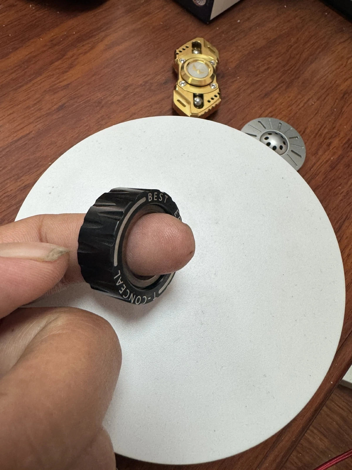 Ratchet Wheel Fidget Ring Fidget Slider Adult EDC Metal Fidget Toy Stress Relief 07FC0E-D4 - KOEEK
