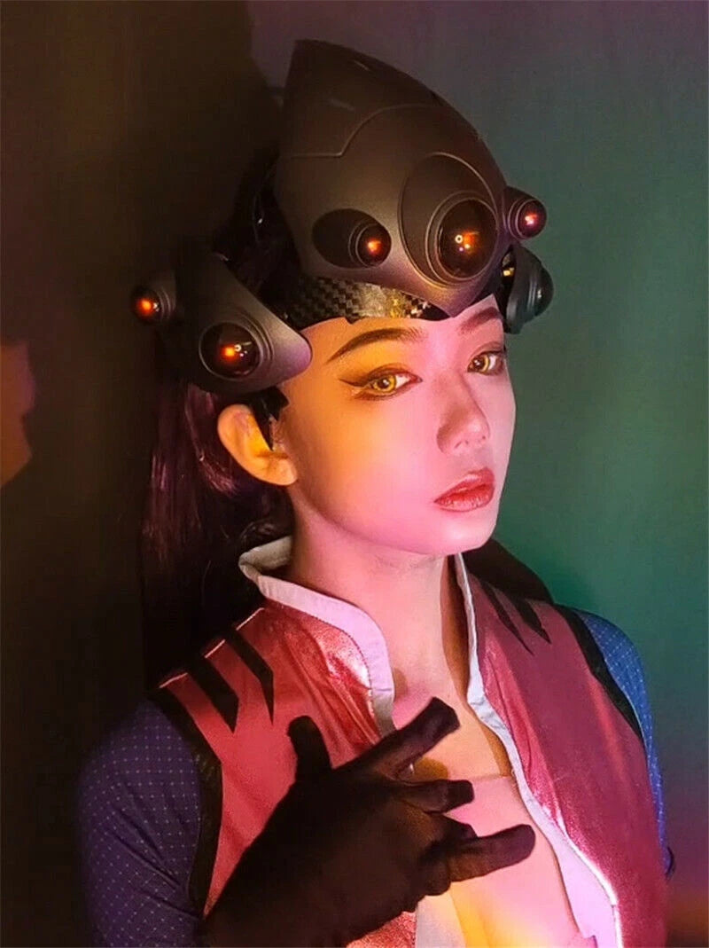 Overwatch Game Widowmaker Cosplay Helmet Mask LED Light PVC Props Comic-Con 07FC0E-D4 - KOEEK