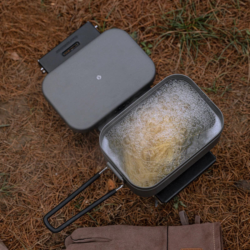 1.3L Camping Outdoor Hard Aluminium Oxide Meal Box Mess Tin Hiking Cookware 07FC0E-D4 - KOEEK