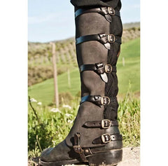 Tradition Men Women Leather Greave Medieval Leg Calf Armor Adjust Shoes Cover 07FC0E-D4 - KOEEK