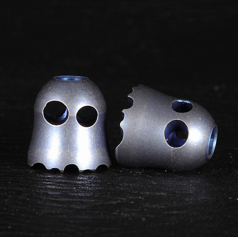 EDC TC4 Titanium Alloy Ghost Pendant Keychain Necklace DIY Lanyard Beads Gift 07FC0E-D4 - KOEEK