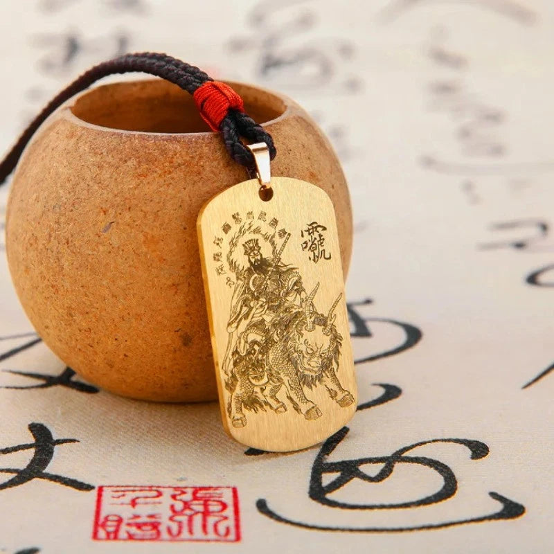 Chinese Jiutian YingYuan Thunder Tianzun Pendant Copper Necklace Taoist Amulet 07FC0E-D4 - KOEEK