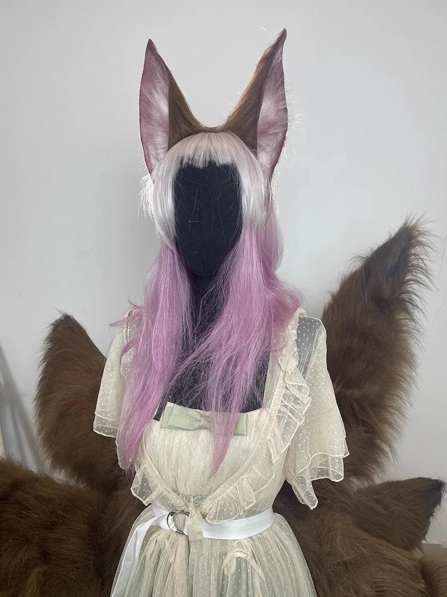 Azur Lane The Nine-Tailed Fox Fluffy Tail Ear Cosplay Prop Toy 07FC0E-D4 - KOEEK
