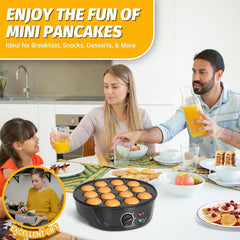 Non-Stick Mini Pancake Maker, Electric Pancake Pan with Controls, Black 07FC0E-D4 - KOEEK