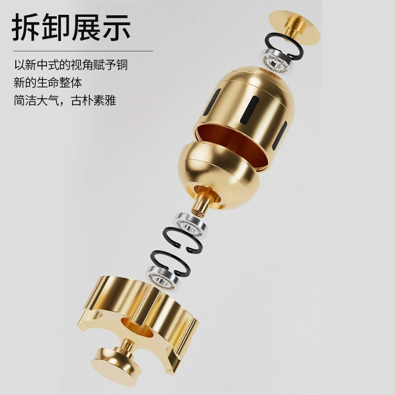 Brass Finger Spinner Hand Fidget Spinners Roler Haptic Bomb Home Decor Desk Toy 07FC0E-D4 - KOEEK