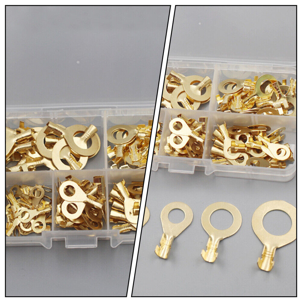 new  150 Pcs Copper Ring Terminal Battery Connectors Crimp Wire Terminals Tubular koeek - KOEEK