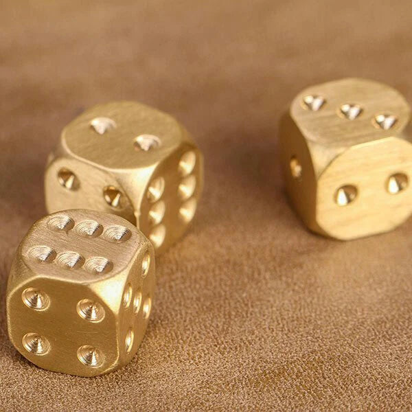 5pcs Solid Brass Polyhedral Dice Club Board Game Party Supplies Necessary EDC EDC - KOEEK