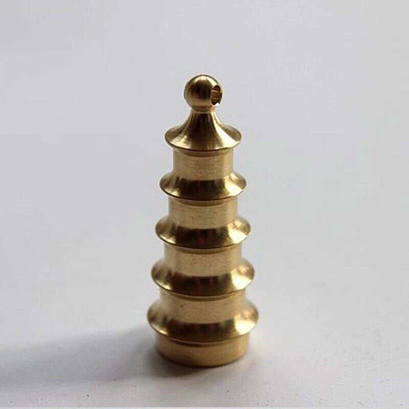 Hot Solid Brass Pagoda Keychain Pendants Bead Necklace Zipper Head Car DIY EDC 07FC0E-D4 - KOEEK