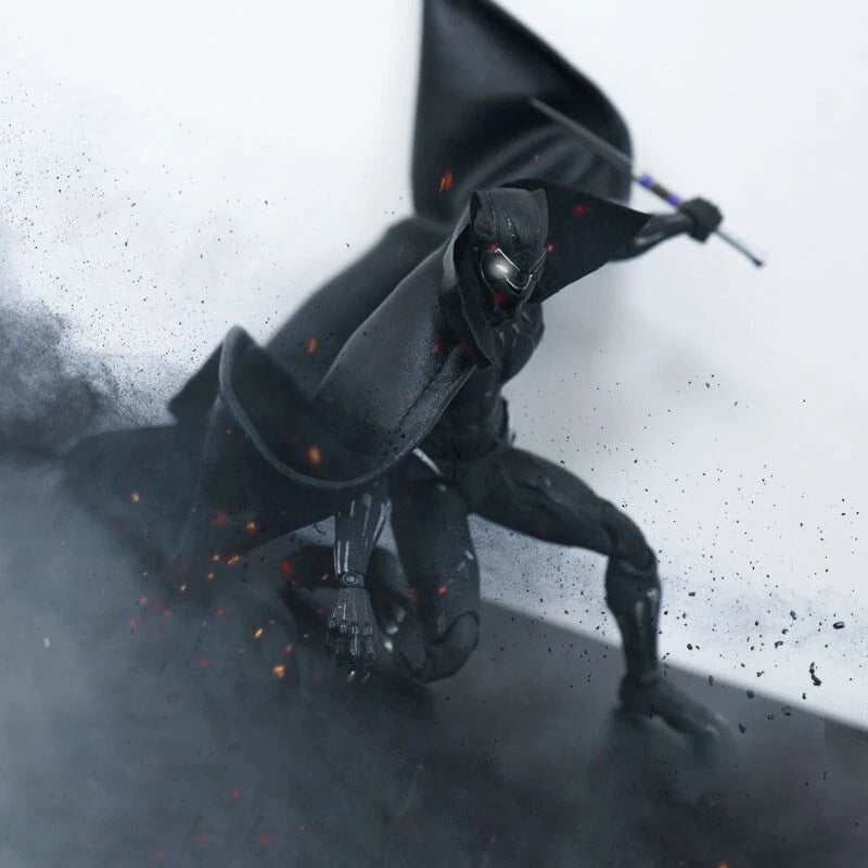 1/12 Black Wired Cape Custom Cloak for 6"  ML Mez Black Panther (No figure) 07FC0E-D4 - KOEEK