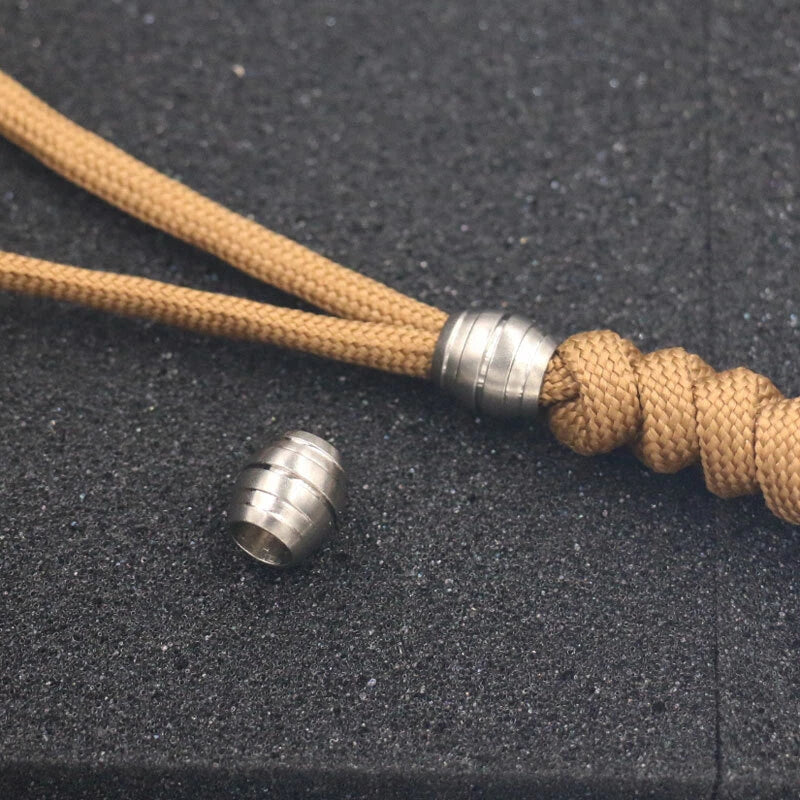 2pcs Titanium Bead Knife Parachute Lanyard Bead Pendant Beads Keychain EDC Tool EDC - KOEEK