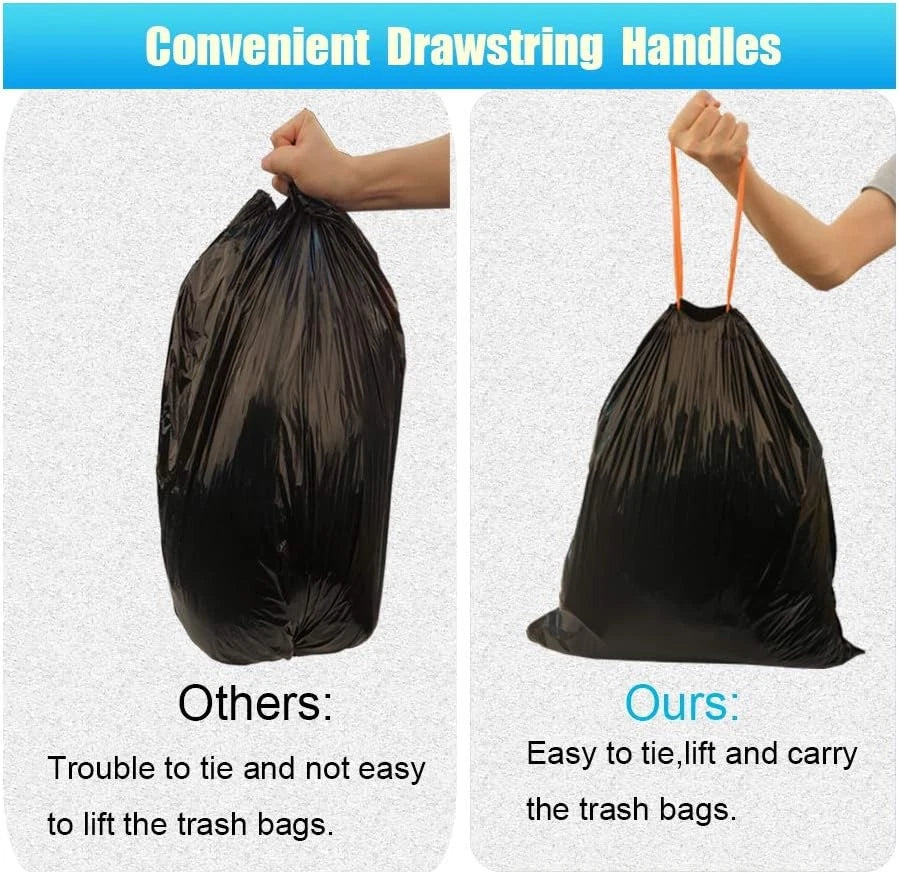 10-gallon drawstring trash bags, trash bags, trash can liners, 0.9 mil, 90-count 07FC0E-D4 - KOEEK